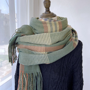 Mới Mùa Thu Và Mùa Đông Sọc Khăn Đa Năng Rắn Màu Sắc Ngọt Ngào Cashmere Ấm Khăn Choàng Khăn Quàng Cổ Cho Phụ Nữ - Product Image 6