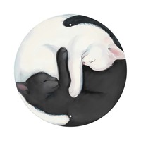 Conception personnalisée de haute qualité acceptée ronde 30CM métal signe chat chien motif plaque d'étain pour décoration murale