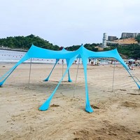 Auvent de plage portable en Lycra, protection UV 50+, tente pare-soleil, abri solaire de plage résistant au vent, camping, pique-nique