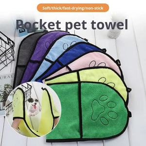 Wholesale Custom Microfiber Dog <b>Bath</b> Towel Super Soft Quick Dry Pockets Design Water Absorbent and Eco-Friendly for <b>Pets</b> - Product Image 4