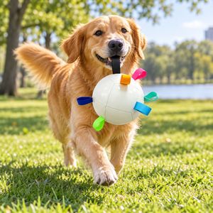 Pelota Interactiva para Perros, Juguete Resistente a Mordidas, Juguete de Cuerda de PU para Entrenamiento, Juguete para Jugar al Aire Libre - Product Image 2