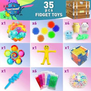 Halloween Themed 35pcs Crochet Fidget Toys Set <b>Small</b> Plastic Clicker Sensory Balls Poppers Pack Novelty Gag Toys Kids Glowing - Product Image 2