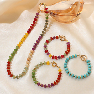 Handmade Natural Stone Beaded Choker <strong>Necklace</strong> for Women <strong>Boho</strong> Colorful Beads Bracelet <strong>Necklace</strong> Summer Beach Jewelry Gift - Product Image 1