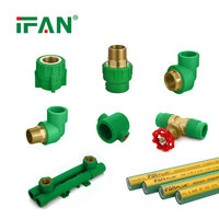 IFANPLUS Raccords de plomberie PPR de haute qualité, raccords en plastique vert filetés pour l'eau, raccords PPR 20-125 mm, raccords de tuyaux PPR