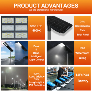 <span class=keywords><strong>Farola</strong></span> <span class=keywords><strong>Solar</strong></span> LED <span class=keywords><strong>Profesional</strong></span> para Carreteras, Impermeable IP65, 400w 600W, Aleación de Aluminio, Todo en Uno - Product Image 2