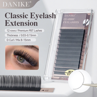 DANIKE Extension de cils classiques 0.03/0.5 C D Mix 8-15mm Volume Lash Trays Cils de salon professionnel