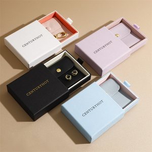 Boîte à bijoux coulissante multicolore avec logo personnalisé, boîte cadeau pour boucles d'oreilles, bagues, bracelets, emballage pour bijouterie - Product Image 3