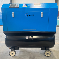 500 Cfm 12hp alimenté au gaz 220v monophasé Vsd grande puissance réservoir vertical compresseur d'air à vis rotatif