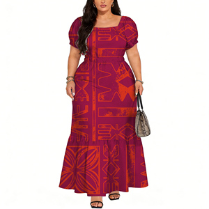 Abito alla Moda con Motivo Tribale Fidžiano <span class=keywords><strong>Rosa</strong></span>, Trendy e Molto Richiesto per le Feste Abito da donna con scollo a O e gonna ampia - Product Image 6