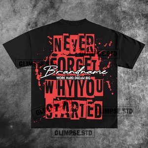 Camiseta Personalizada de Algodón 100% Grueso, Antiarrugas, de Lujo, con Logotipo Impreso Digitalmente, Cuello Redondo, Estilo Urbano, para Hombre - Product Image 4