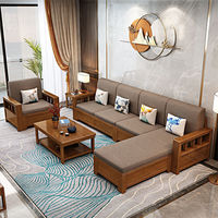 Ensemble de canapés en bois massif de style chinois moderne, chaise longue, ensemble de canapés pour salon, vente en gros