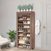 Meuble de rangement à chaussures anti-poussière à 10 niveaux en cèdre, personnalisable en usine, avec housse non-tissée