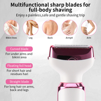 Rasoir électrique 4 en 1 pour femmes, épilation indolore, tondeuse bikini portable, épilateur rechargeable, tondeuse à sourcils sans fil