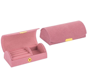 Caja Organizadora de Joyas Ovalada con Forro de Terciopelo y Cierre de Botón para Almacenamiento - Product Image 1
