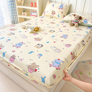 Nhà Máy Bán Buôn Tùy Chỉnh 100% Bông In Duy Nhất Trải Giường Với Cao Ban Nhạc Đàn Hồi Thiết Kế Nệm Bảo Vệ Được Trang Bị Tấm - Product Image 1