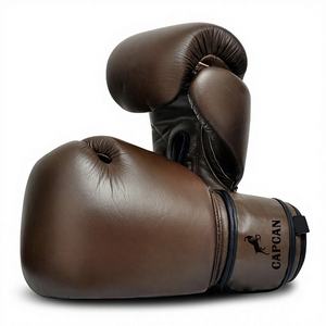 Guantes de Boxeo de Entrenamiento de Cuero, Acolchado de Control de Impactos, Superficie Duradera, Forro Suave, Correa de Muñeca con Cierre de Velcro Seguro, Absorción de Humedad - Product Image 1