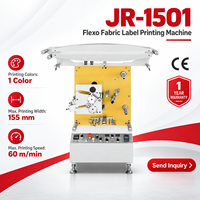 Machine d'impression flexographique monochrome JR-1501 pour étiquettes textiles, largeur d'impression maximale 155 mm, machine d'impression d'étiquettes pour vêtements