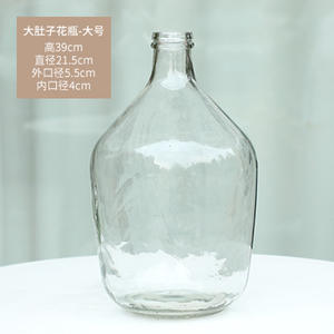 <span class=keywords><strong>Vaso</strong></span> di fiori da tavolo in vetro nordico rotondo grande pancia all'ingrosso per la decorazione domestica vasi in vetro trasparente e cristallo per fiori - Product Image 6