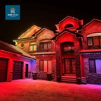 Éclairage décoratif extérieur intelligent IP68 étanche à LED RGBW pour avant-toits, boîtier PC, éclairage permanent de toit, lumière ponctuelle multicolore