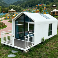 Maison de camping modulaire en acier léger, mobile, pour activités de plein air, maison d'hôtes, villa haut de gamme anticorrosion, décoration raffinée, sur pieds