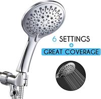 GALENPOO Douche vivifiante à haute pression Grand jet de 4.7 pouces pour le corps entier 6 fonctions Douchette à main en plastique ABS