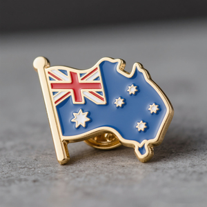 Insignias de logotipo de metal personalizado diseño de bandera nacional solapa personalizado suave duro país <span class=keywords><strong>Australia</strong></span> bandera esmalte pines - Product Image 1