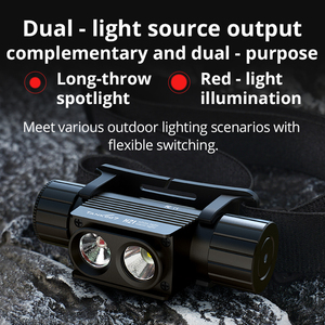 Tank007 Dual Light Head Lamp Magnetic Rechargeable Uniform Red Light High Power <strong>Headlamp</strong> for Nighttime Outdoor Hunting Hiking - Product Image 3