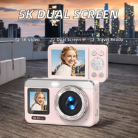 Kamera Digital 5K Vlogging Fotografi 80MP Layar Ganda Point Shoot Auto Focus 16X Zoom Flash 2 Baterai Kartu 32GB Remaja Dewasa