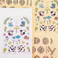 Feuilles d'autocollants en PET à thème animaux de la ferme et fleurs de printemps pour cahiers, ordinateurs portables et scrapbooking – Vente en gros