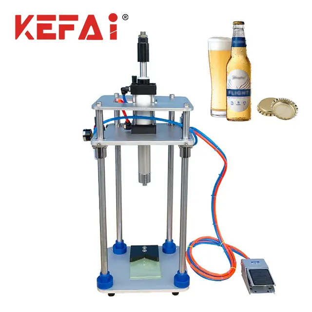 KEFAI pnömatik bira şişesi alüminyum taç kapak kapatma makinesi şişe taç kapatma mühürleme makinesi