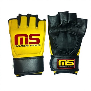 Wholesale Best Price Mudassar Sports Custom Professional Training Kick Boxing Half Finger MMA Sparring Gloves Moisture Wicking - Product Image 1