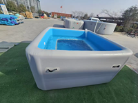 Piscine carrée gonflable portable en PVC avec sièges intégrés, piscine hors sol personnalisée, bain familial intérieur