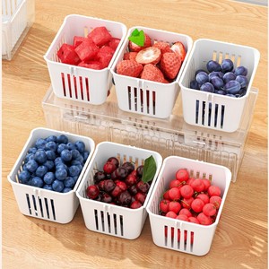 Divided Food Storage <b>Bins</b> <b>Rectangle</b> Freshness Preservation Fridge Use - Product Image 1