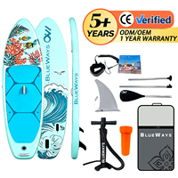 Planche de paddle gonflable Tropical Coral de 9'6'' pour adolescents, SUP junior extra large et stable de 31'', planche de stand up paddle de 5 pouces d'épaisseur