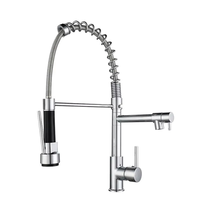 Robinet de cuisine en acier inoxydable 304, mitigeur à poignée unique, robinet de cuisine moderne en acier inoxydable, robinet de cuisine de luxe à bec extractible