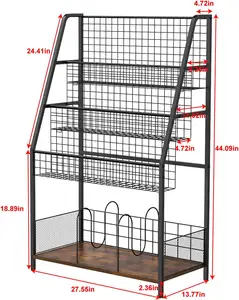 Vinil kayıt depolama standı tutucu ile 3-tier sergileme rafı büyük kapasiteli organizatör 350 albümleri metal raf CD DVD dergisi kitap