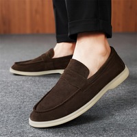 Mocassins Homme Tendance Style Old Money Polyvalents et Élégants à Bout Pointu en Daim Respirant et Léger – Nouvelle Collection Britannique