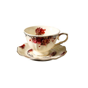 Lelyi anglais rétro haute valeur peint or tasse à café soucoupe européenne vintage rose dentelle <span class=keywords><strong>cour</strong></span> tasse en céramique - Product Image 6