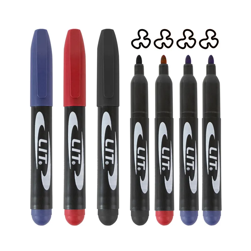 Permanent Paint Marker Pen Oily Waterproof Black Pen for Tyre Markers Quick Drying Signature Pen Stationery Supplies