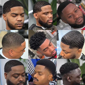 Peruca Masculina Afro de Cabelo Humano Cacheado Crespo com Sistema de Reposição Capilar em Renda 4mm Preto Jato Cabelo Remy Virgem - Peruca Masculina Toupee - Product Image 4