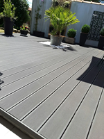Plancher de terrasse en WPC creux anti-UV pour extérieur, écologique, imperméable, à emboîtement, surface lisse pour cour