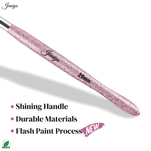 Produits tendance, qualité supérieure, paillettes, manche en plastique <span class=keywords><strong>rose</strong></span>, poils en nylon, ensemble de 3 pinceaux pour nail art, pour le dessin de lignes en gel - Product Image 4