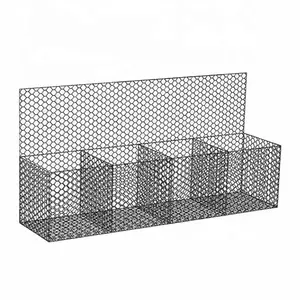 4x1x1 м плетеная габионная коробка с ПВХ покрытием, шестигранная габионная серая габионная корзина для защиты речного берега