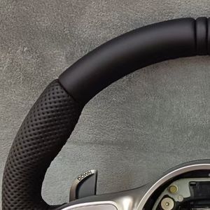 Pour Benz <span class=keywords><strong>AMG</strong></span> <span class=keywords><strong>GTR</strong></span> GT C63 A45 S63 S65 G500 G63 E63 GLE63 GLC63 W205 W222 W213 plein cuir LED <span class=keywords><strong>volant</strong></span> en Fiber de carbone - Product Image 4