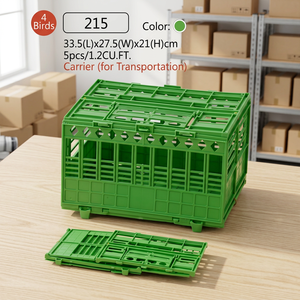 กรงนกพลาสติกแบบพกพาที่ทนทาน 215 ชิ้น และตะกร้าสำหรับสัตว์เลี้ยง - Product Image 3