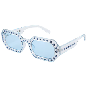 Cross-border Small <b>Frame</b> Jelly Colored Diamond Sunglasses Female European and American Street Shot Sunglasses Wholesale - Product Image 2