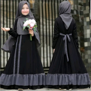 Abaya de Ramadán para Niñas musulmanas nuevas y calientes al por mayor con hiyab túnica de cuerpo entero Burka Maxi para niñas pequeñas Abaya - Product Image 2