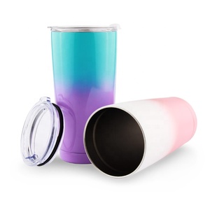 Gobelet à eau et à café en acier inoxydable à <span class=keywords><strong>double</strong></span> <span class=keywords><strong>paroi</strong></span> isolé sous vide avec couvercle et paille, sans transpiration, pour l'extérieur, 20 oz, dégradé - Product Image 2