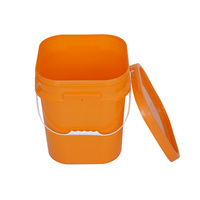 Seau en plastique PP rond Transparent avec Logo personnalisé, 100 pièces
