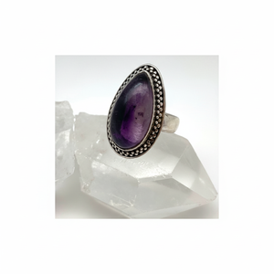 Anillo clásico hecho a mano, joyería de plata 925 sólida para mujer, anillo de estilo bohemio de piedras preciosas de amatista de Plata de Ley 925, regalo para hermana - Product Image 1